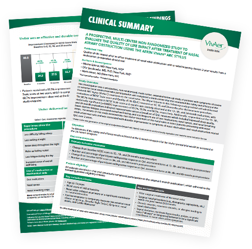 VivAer clinical summary